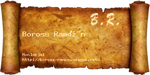 Boross Ramón névjegykártya